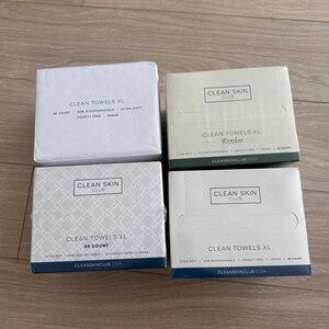 NIB Clean Skin Club Clean Towels XL - 4 boxes